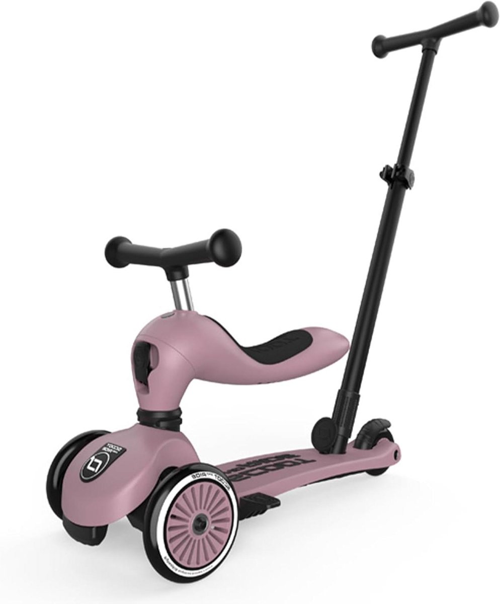 Kinderstep Loopfiets - 2-in-1 Voertuig - Buiten Spelen - Verstelbaar Stuur - 1 tot 5 Jaar - Wildberry