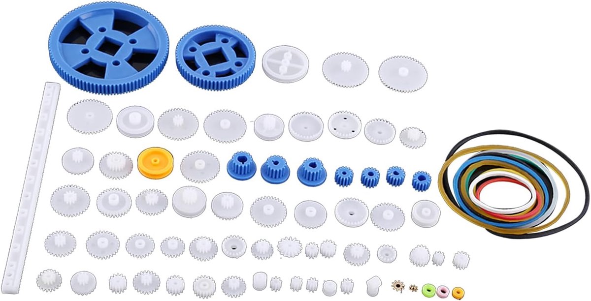 SnelShoppen - Plastic Tandwiel Modelbouw Set, Mini Tandwielen, Reserve Onderdelen voor DIY RC Auto Drone Helikopter Modelbouw Spel (80 Soorten Kit)