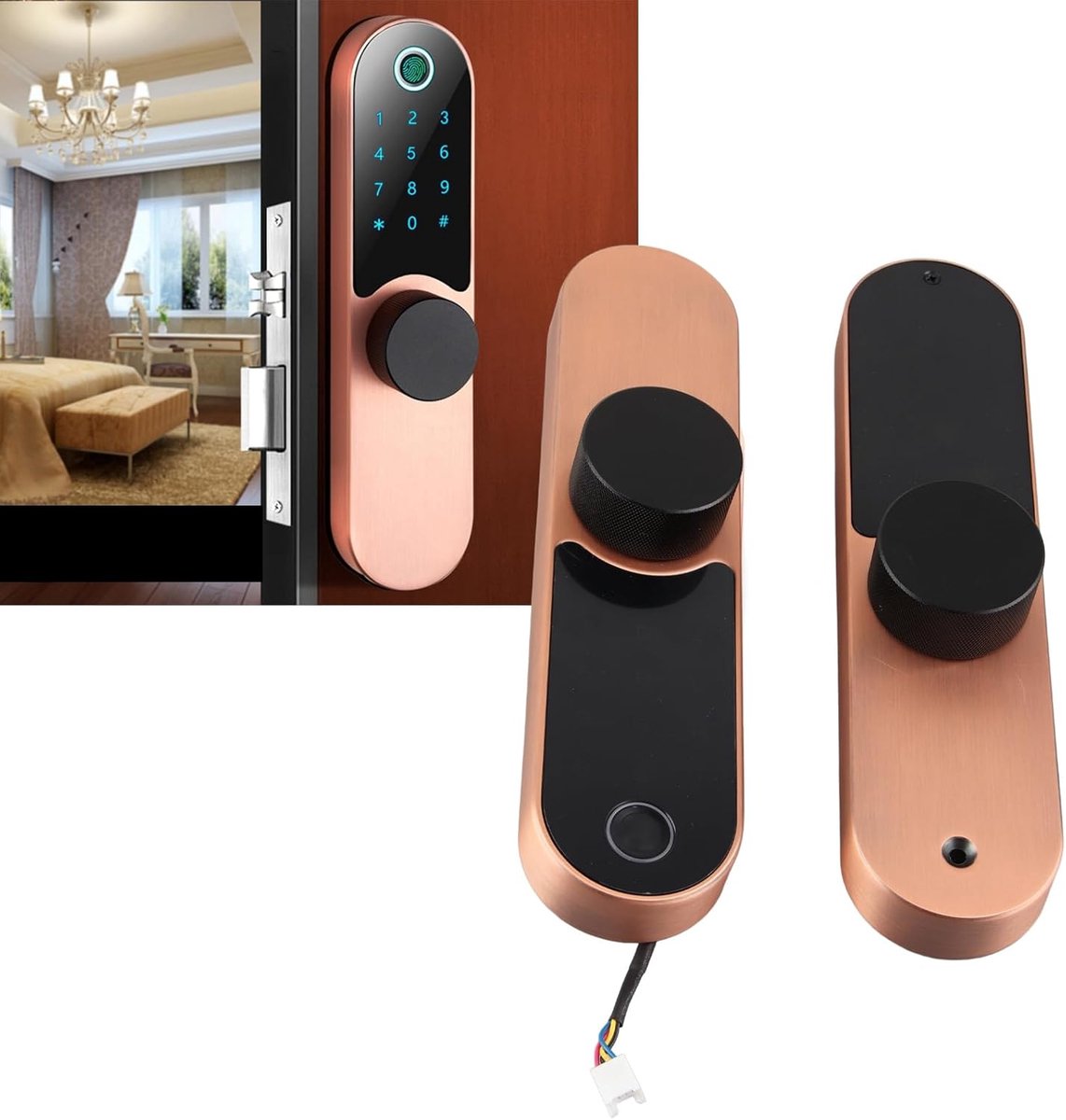 Topyond Fingerprint Password Lock APP Control Safe Card Unlock, Ideal For Office, Hotel And Apartment Door, Password - ShopVlot