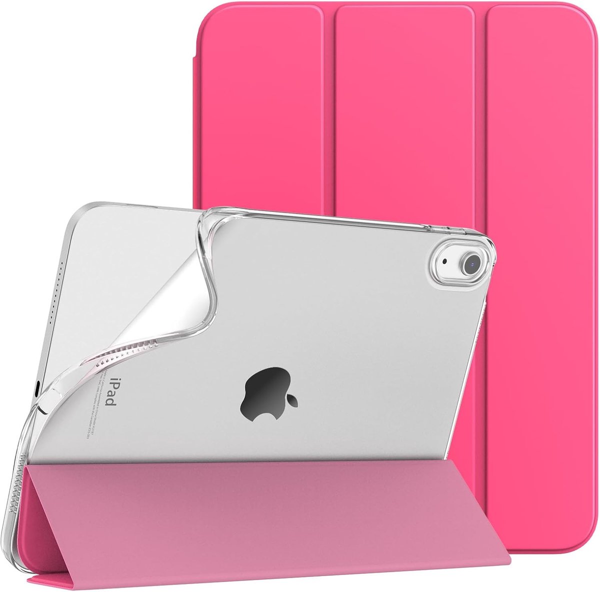 SnelShoppen - TiMOVO Hoes voor iPad A16 11 inch 11e Generatie 2025 & 10e Generatie 10.9 inch 2022, Felroze | Dunne Zachte TPU Beschermhoes met Transpa