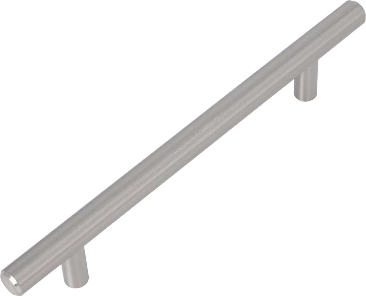 Meubelgreep Mila geborsteld RVS 188mm rond - Boorafstand 128mm