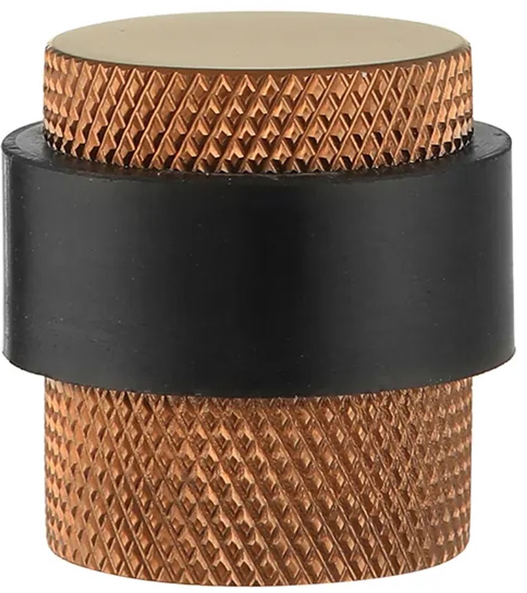 Deurstopper voor vloermontage geribbeld 25x30mm brons geborsteld PVD gecoat