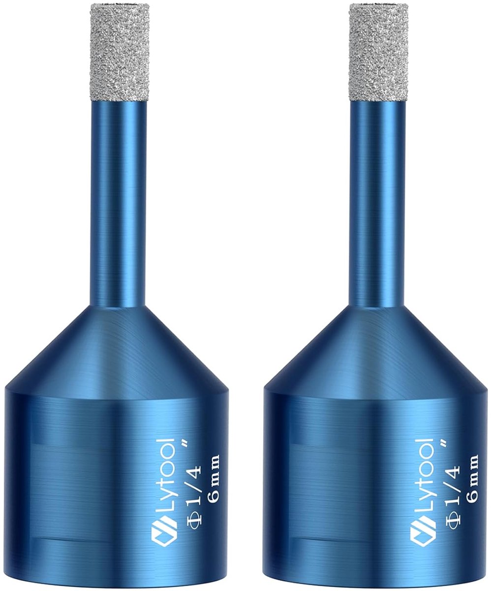 Diamantboor - 2-delige tegelboor - 6 mm - set voor het boren van tegels - fijnsteengoed - glas - natuursteen - marmer - graniet - voor M14 haakse slijper