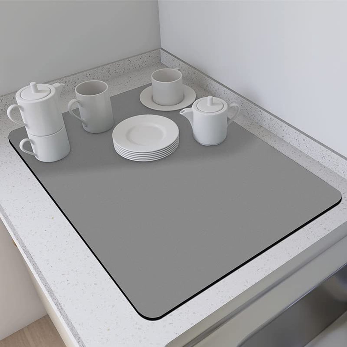 Solidchoice - Sneldrogende Afvoer Mat voor Keuken en Koffiemaker, 50 x 40 cm