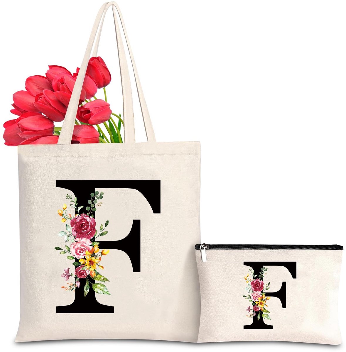 Solidchoice - Gepersonaliseerde Canvas Tas met Initialen voor Dames