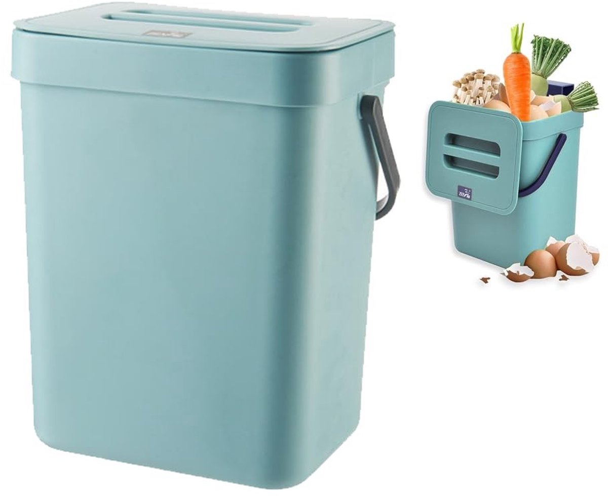 Solidchoice - Kleine Biologische Afvalemmer met Deksel 3 Liter
