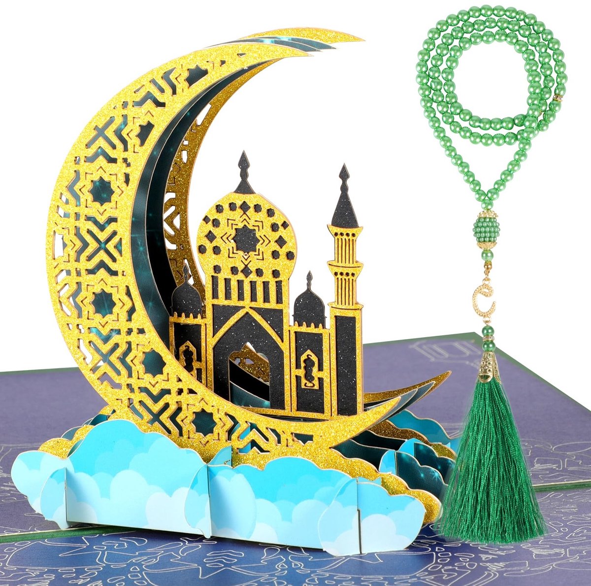 Solidchoice - 3D Pop-Up Eid Mubarak Wenskaart met Rozenkrans