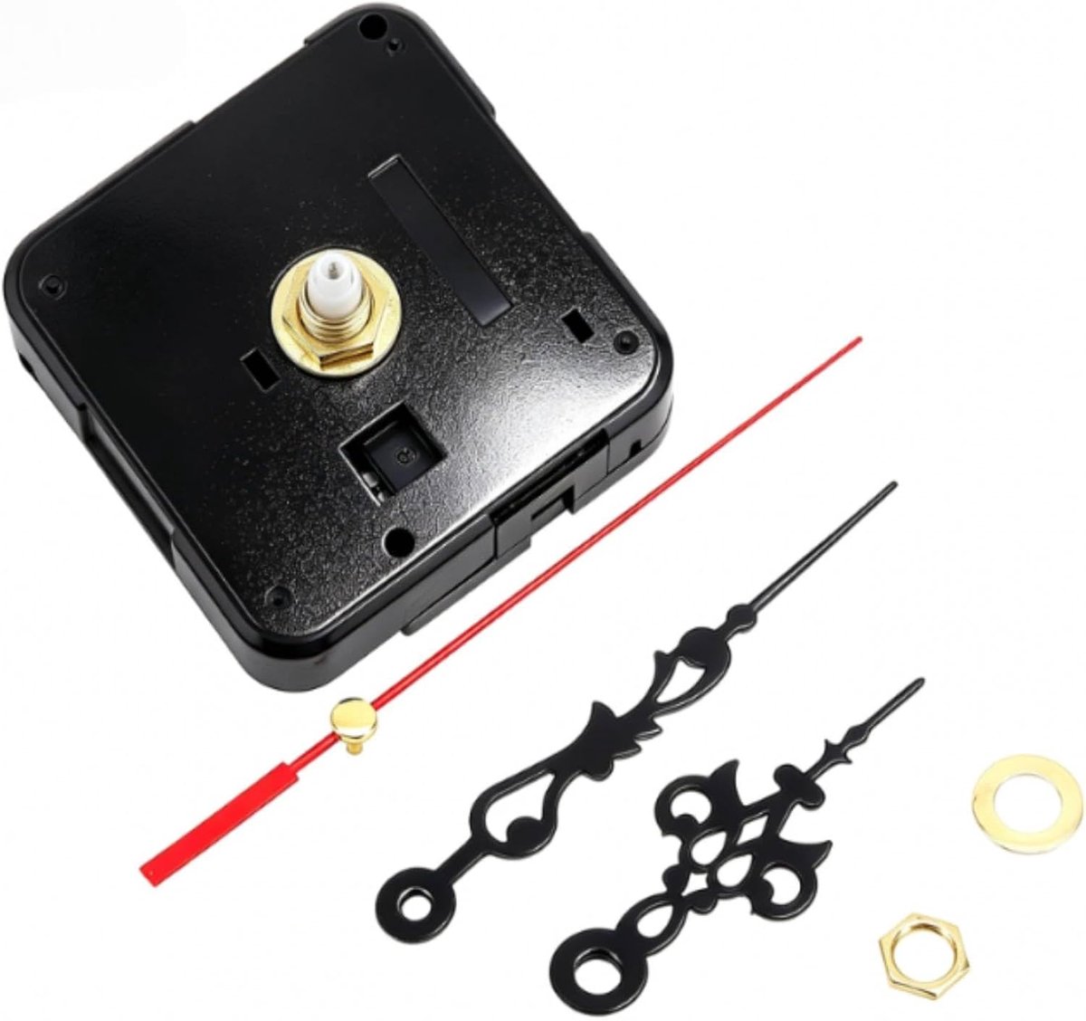 DIY Quartz Clock Mechanism Kit, Black Quartz Movement Mechanism Replacement Clock Kit, Quartz Movement Parts for DIY - ShopVlot