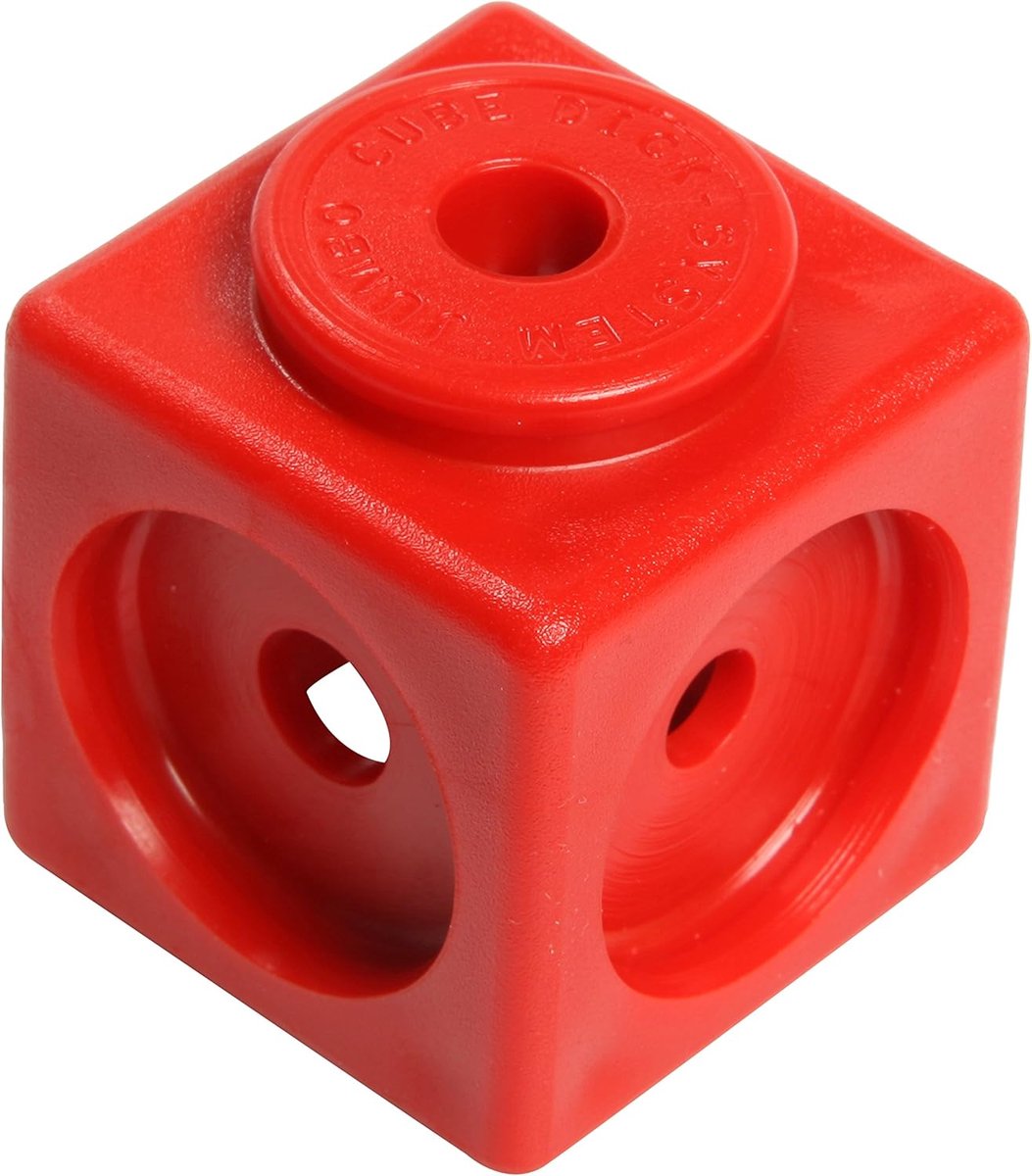 Dick-System 340010 10 Giant Insert Cubes, Edge Length 3.2 cm, Red - ShopVlot