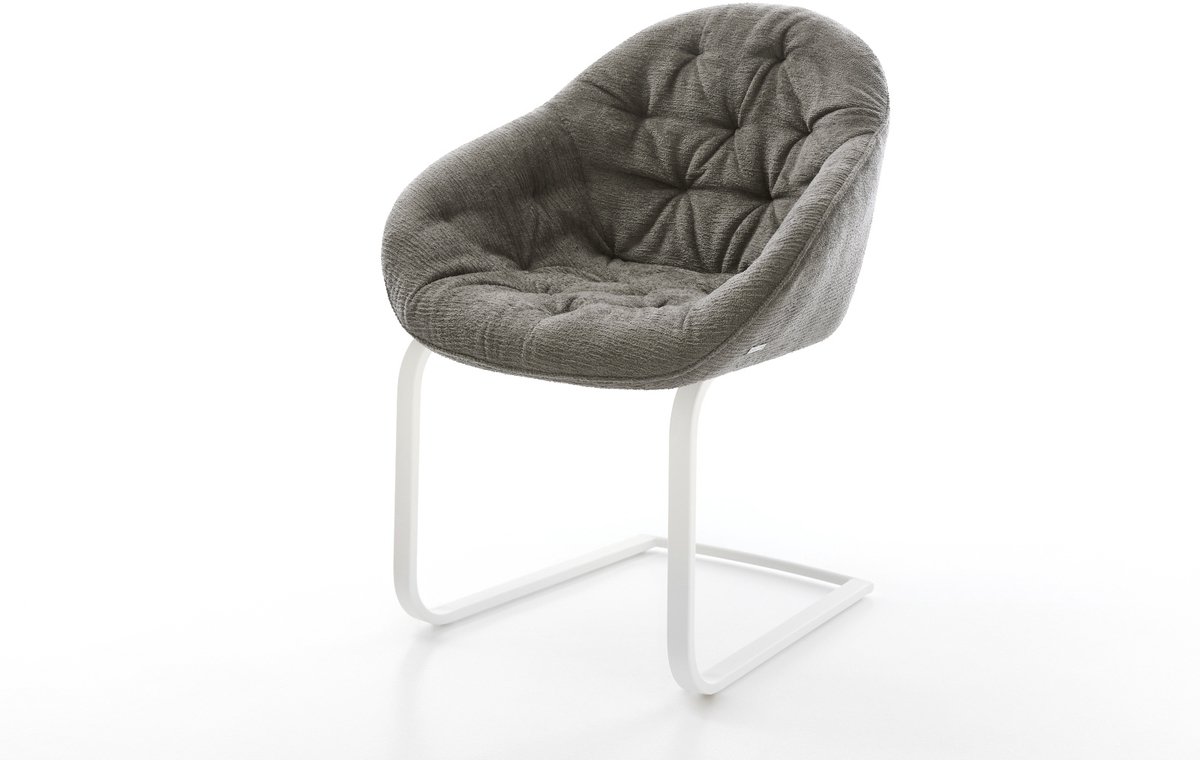 Sledestoel Gaio-Flex sledemodel vlak wit bouclé zacht mud