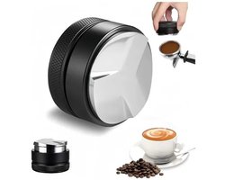 Koffieverdeler - 51mm - Antislip textuur handvat - Koffie Distributeur - Verstelbare - Espresso Verdeler - Espressomachine - Koffie Tamper - Koffie Stamper - Barista Essentials - Gelijkmatige koffieverdeling - Voor thuis espressomachines - Zwart