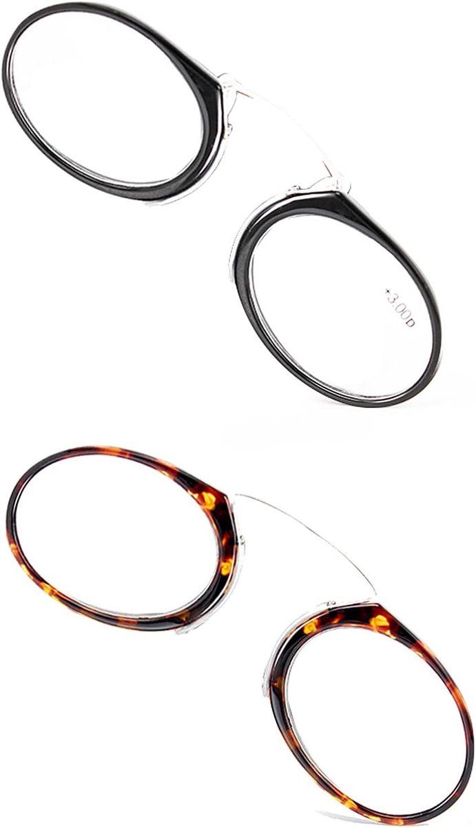 KoKoBin Unisex reading glasses, compact vision aid, mini nose clip, wireless reading glasses, non-slip, reading aid - ShopVlot
