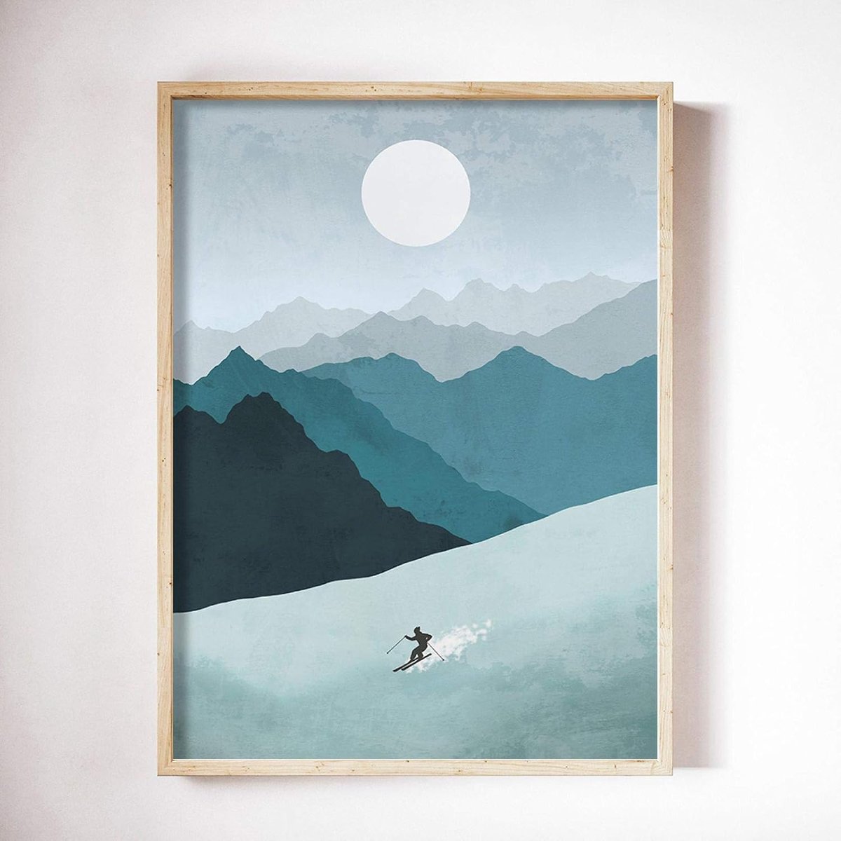 Canvas Painting Ski Mountains Minimalist Travel Wall Art Pictures Prints Home Decor Wall Poster Decoration For Living - ShopVlot