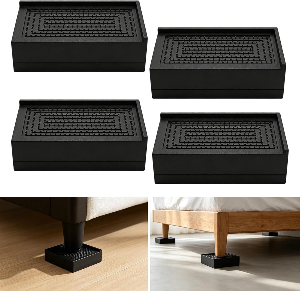 4 stuks meubelverhogingen, meubelverhogingen, bank/salontafel/bedverhoging, meubelpoten, hoogteverstelling - ShopVlot