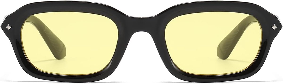 YAMEIZE Rectangular Sunglasses Men Women Retro 90s Narrow Square UV400 Outdoor Protection - ShopVlot