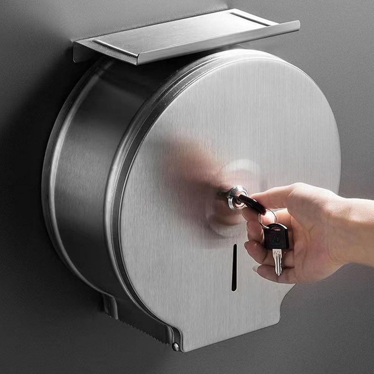 1Pcs Commercial Jumbo Toilet Paper Dispenser, 9in/22.9cm Roll - Stainless Steel - Wall Mounted - Single Roll - ShopVlot
