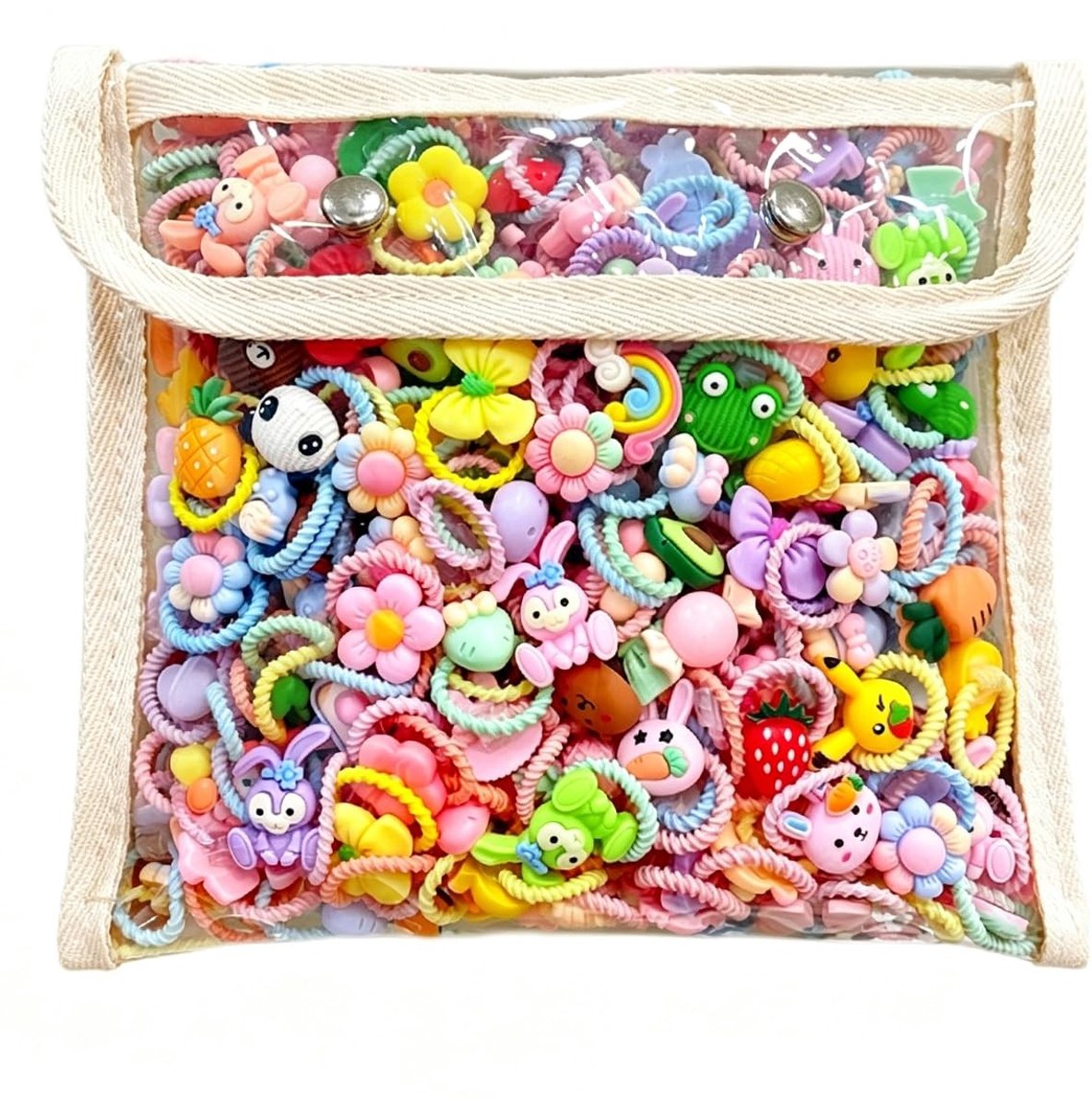 Solidchoice - Haaraccessoires voor Meisjes - 100 Stuks Kleurrijke Elastiekjes