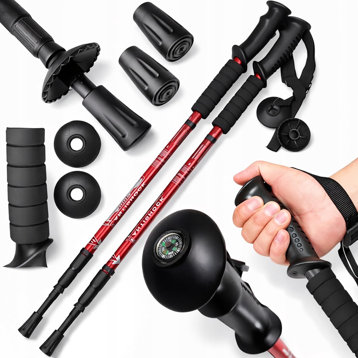 Opvouwbare Nordic Walking-stokken - Trekking en wandelen
