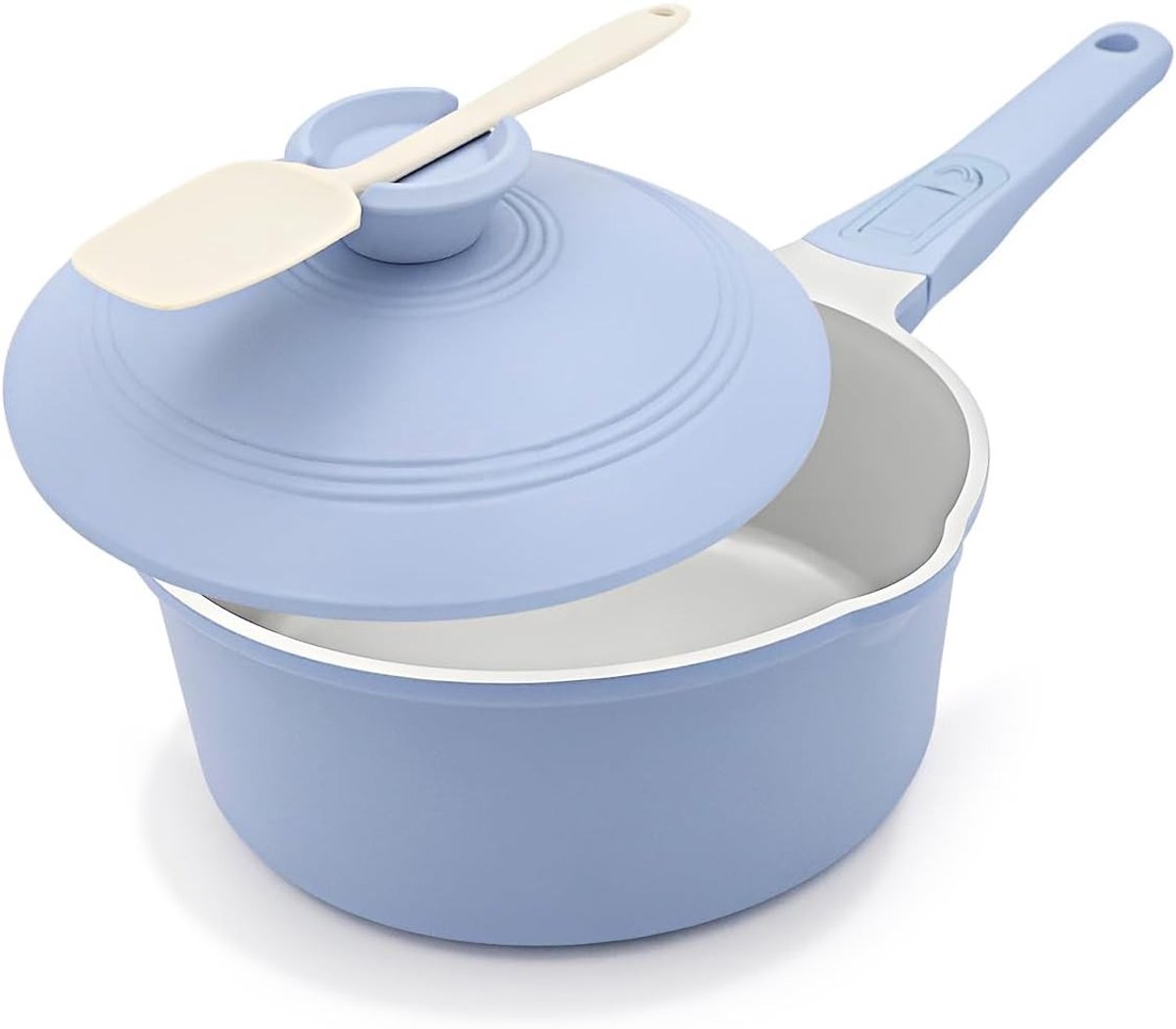 Keramische Steelpan - 20 cm - Met Deksel - Geschikt voor Gezond Koken