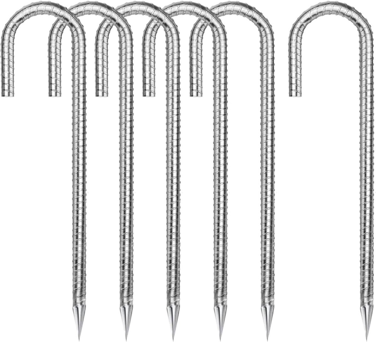 Grondanker Tentharingen - J-vorm - 30 cm - Gegalvaniseerd Staal - Voor Hekken, Tenten en Tuin