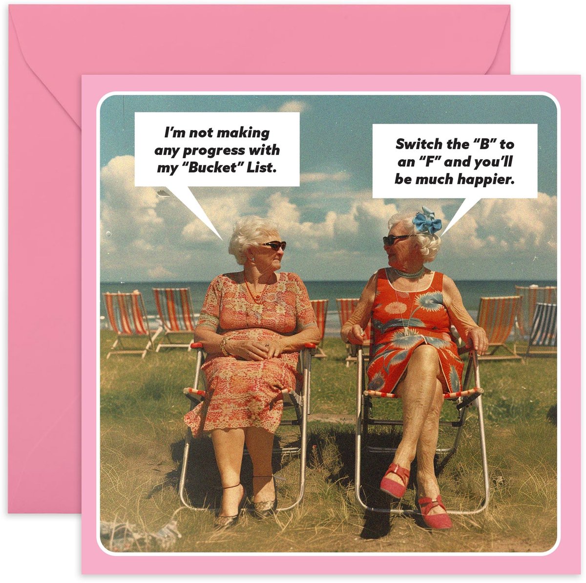 Solidchoice - Grappige Retro Wenskaart voor Vrouwen - Bucketlijst