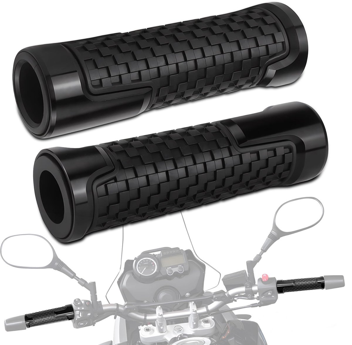 Solidchoice - Aluminium en Rubber Handvatten voor Motoren en Scooters