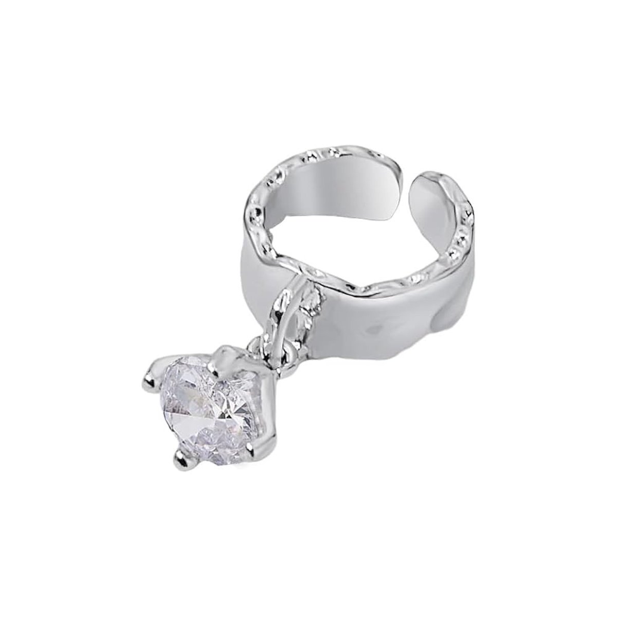 Solidchoice - Dangle Diamond Open Statement Ring - Zirkonia Sieraden voor Dames