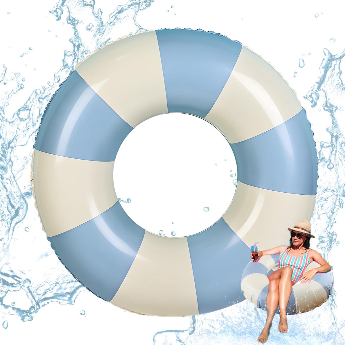 Solidchoice - Blauw Opblaasbare Zwemring Ø 75 cm - Eenvoudige Schotse Zwemring