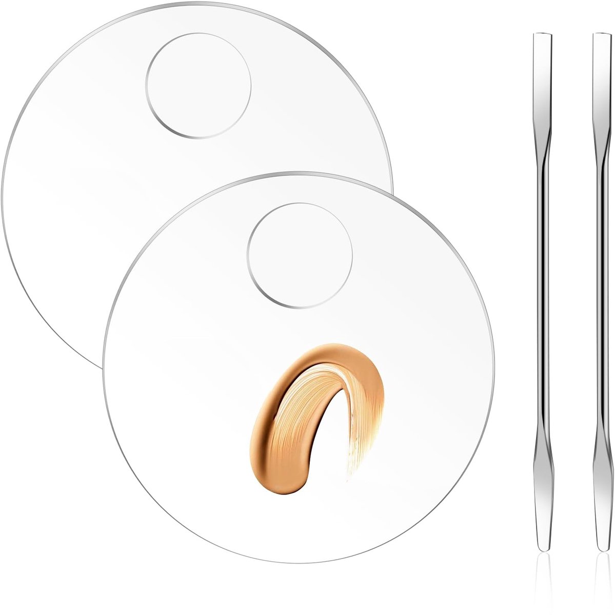 Solidchoice - Set van 4 Helder Acryl Make-up Mengpaletten met Spatel