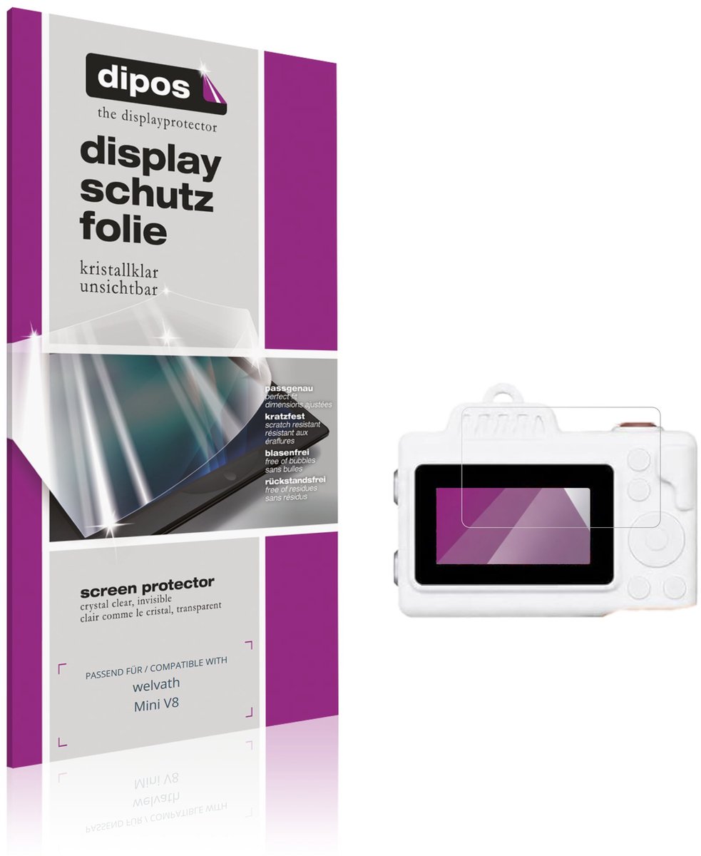 dipos – 4x Beschermfolie geschikt voor welvath Mini V8 | Krasbestendige & heldere Screenprotector Ultra-Thin
