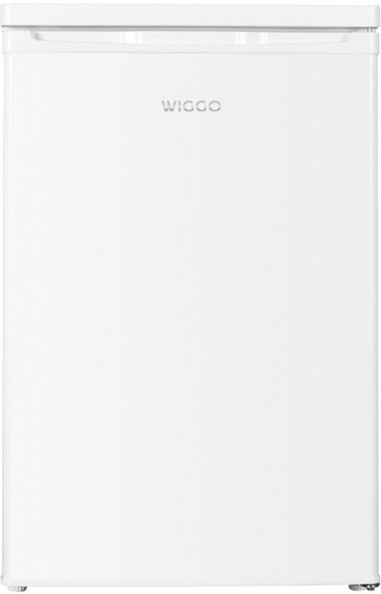 Gesloten witte Wiggo koelkast met een gestroomlijnd design.