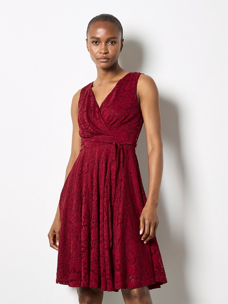 Floral Lace Fit And Flare Mini Dress