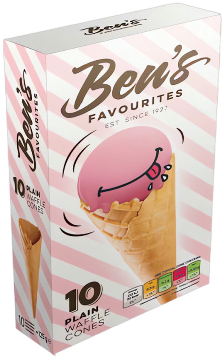 BEN'S FAVOURITES wafelhorentjes (zoet), 10 stuks