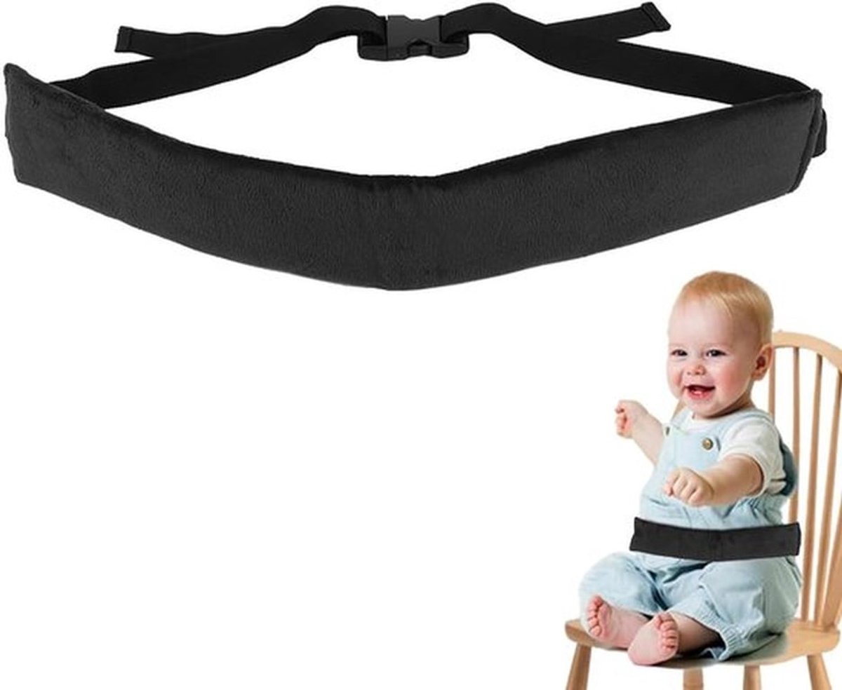 Veilige hoge stoel veiligheidsgordel voor baby's - Verstelbaar en comfortabel - Zwart
