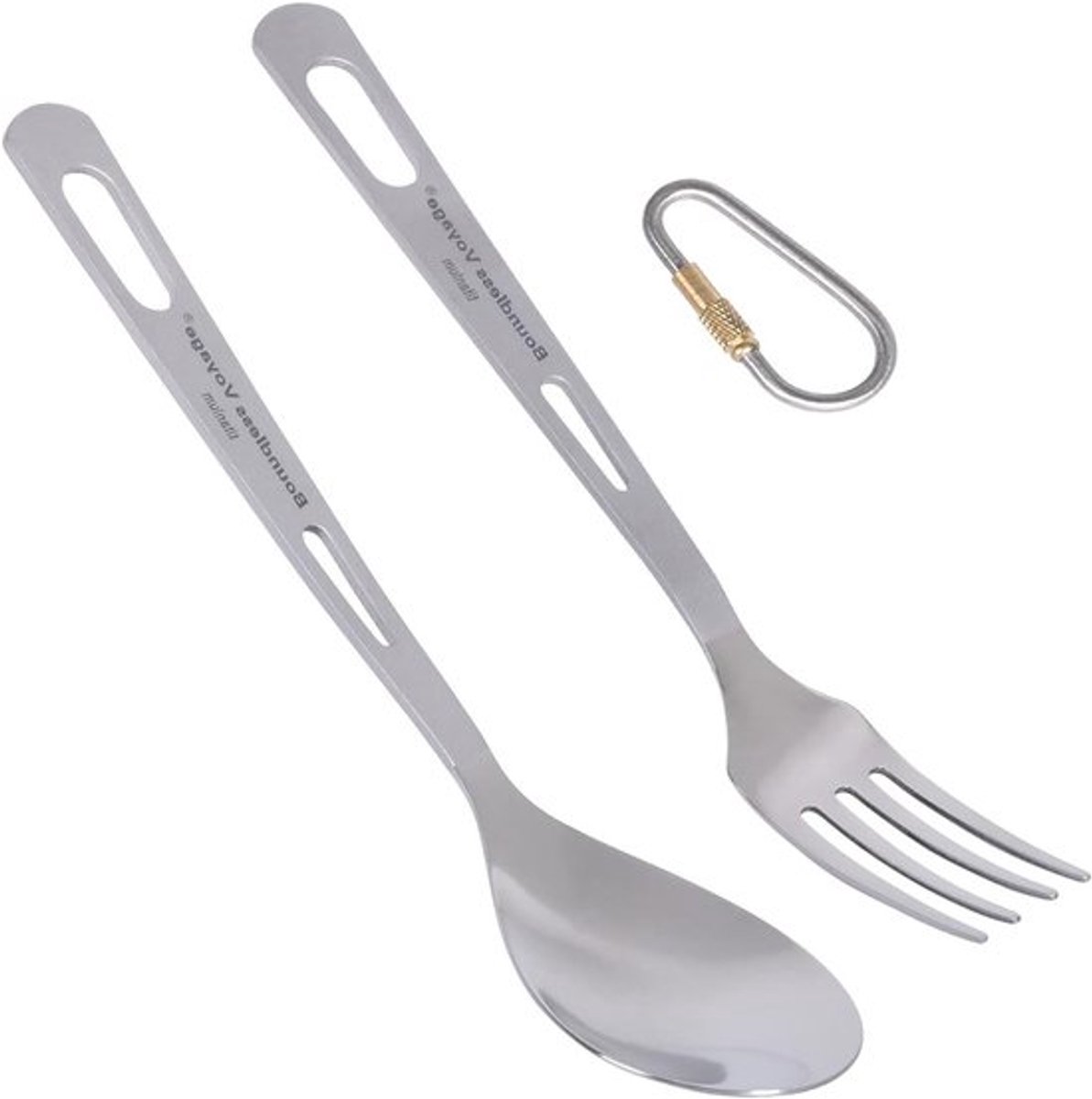 Titanium Bestekset voor Kamperen - Lichtgewicht vork en lepel voor binnen en buiten, ideaal voor picknicks en wandelen