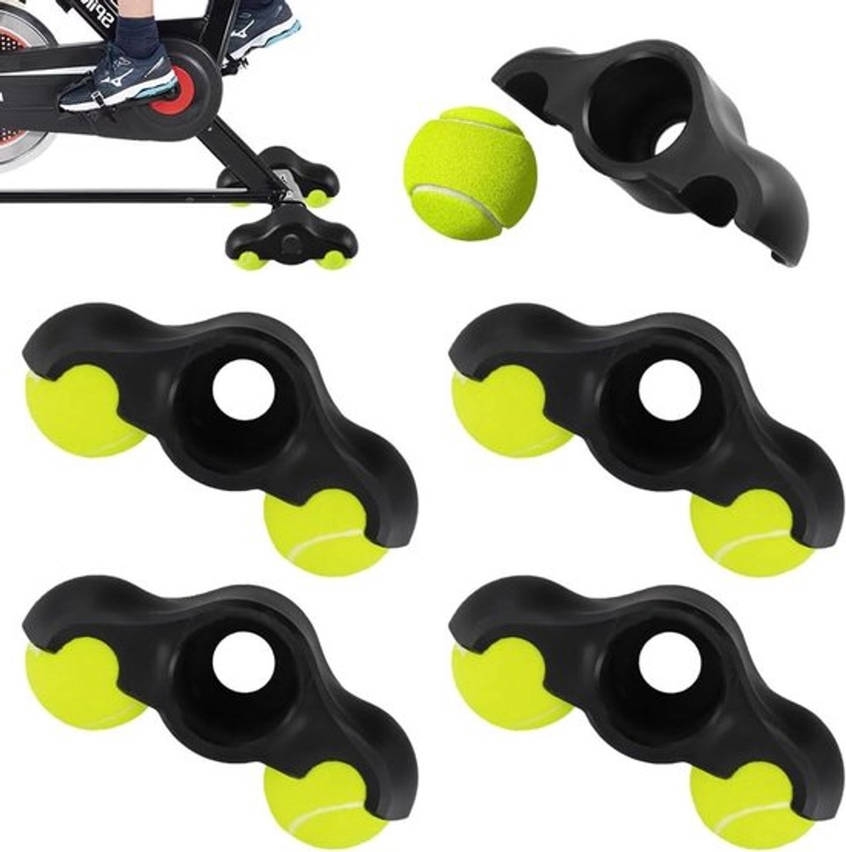 Rocker Plate Voeten Set van 4 Stuks voor Indoor Fietstraining - Demping, Stabiliteit en Compatibiliteit met Fietstrainers en Tennisballen