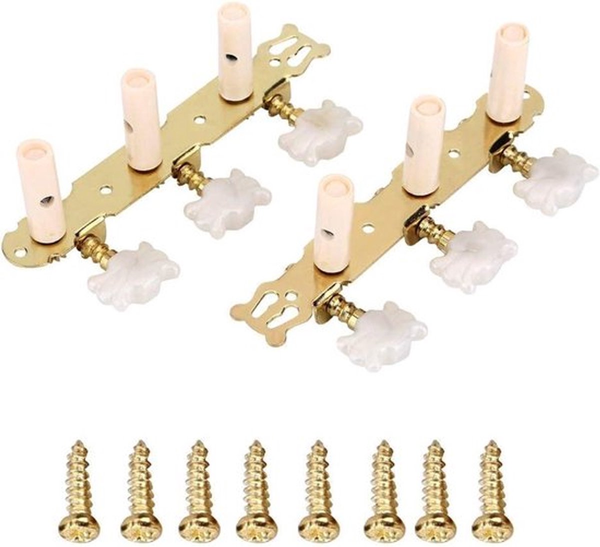 Set van 2 klassieke gitaarstemmechanismen met 8 schroeven en stemknoppen voor optimale tuning
