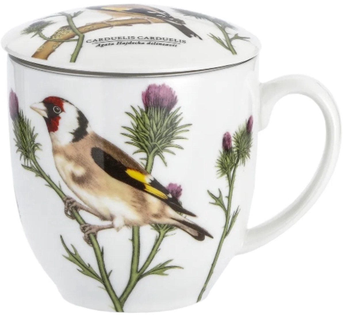 Porseleinen Theemok met Infuser 380ml - Vogel Thema