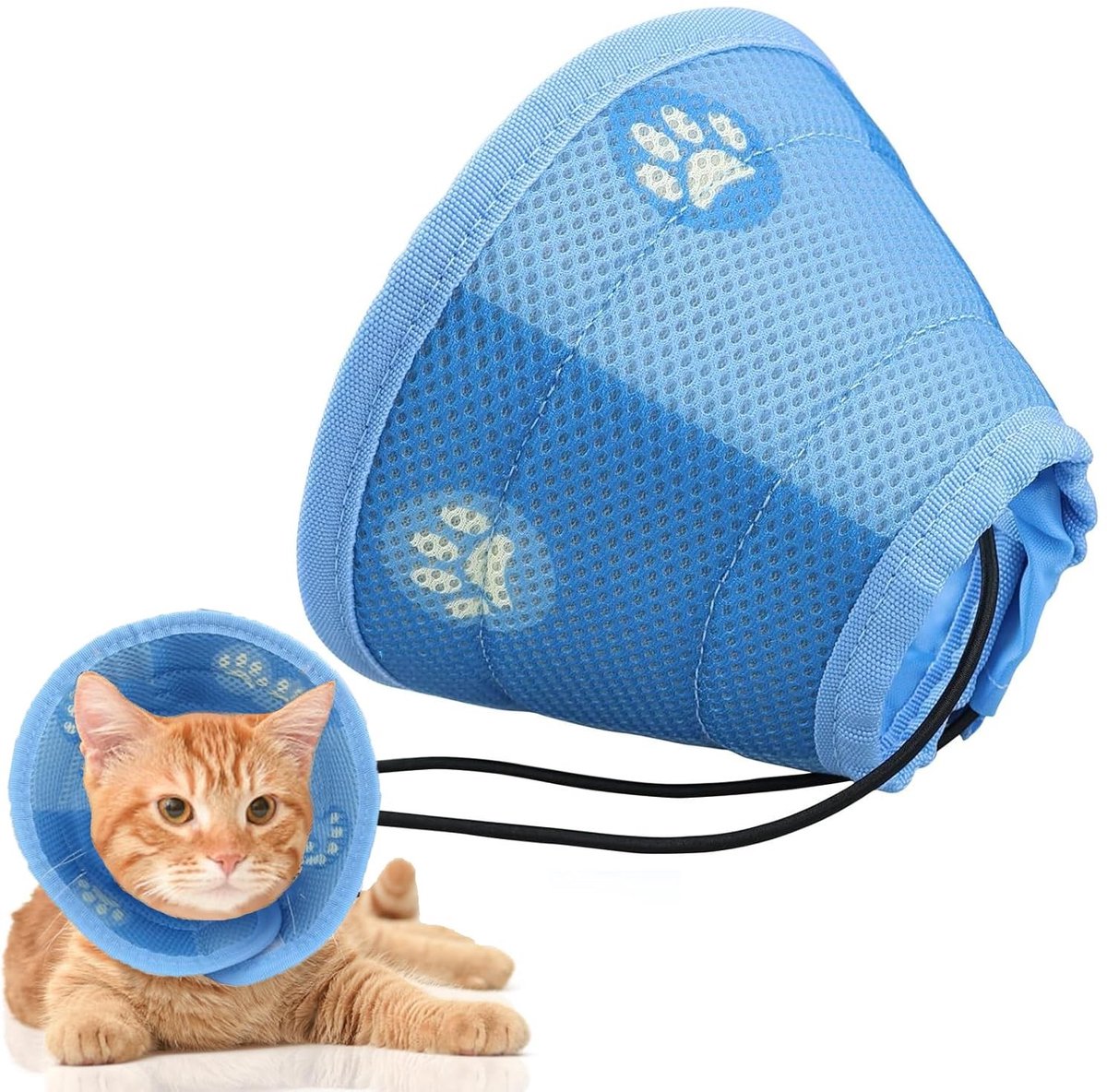 Solidchoice - Bijtbescherming voor Katten Postoperatieve Halsband (Blauw, S)