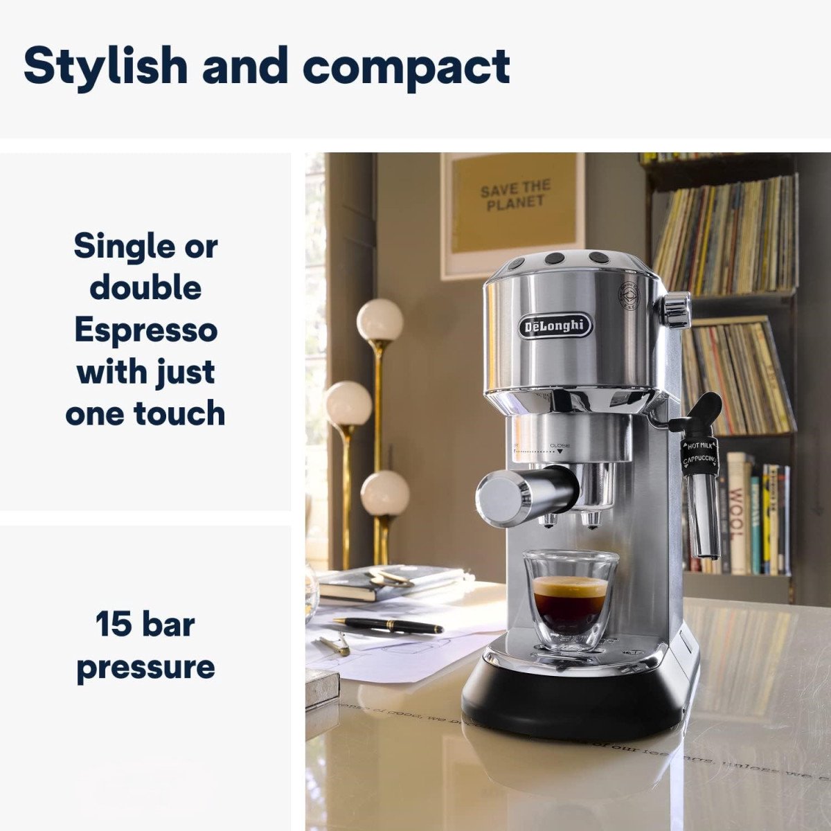 De'Longhi Dedica Style EC685.M Pistonmachine Metal - afbeelding 3