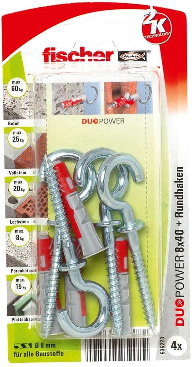 Fischer 4x DUOPOWER 8x40 RH met ronde haak - 535223