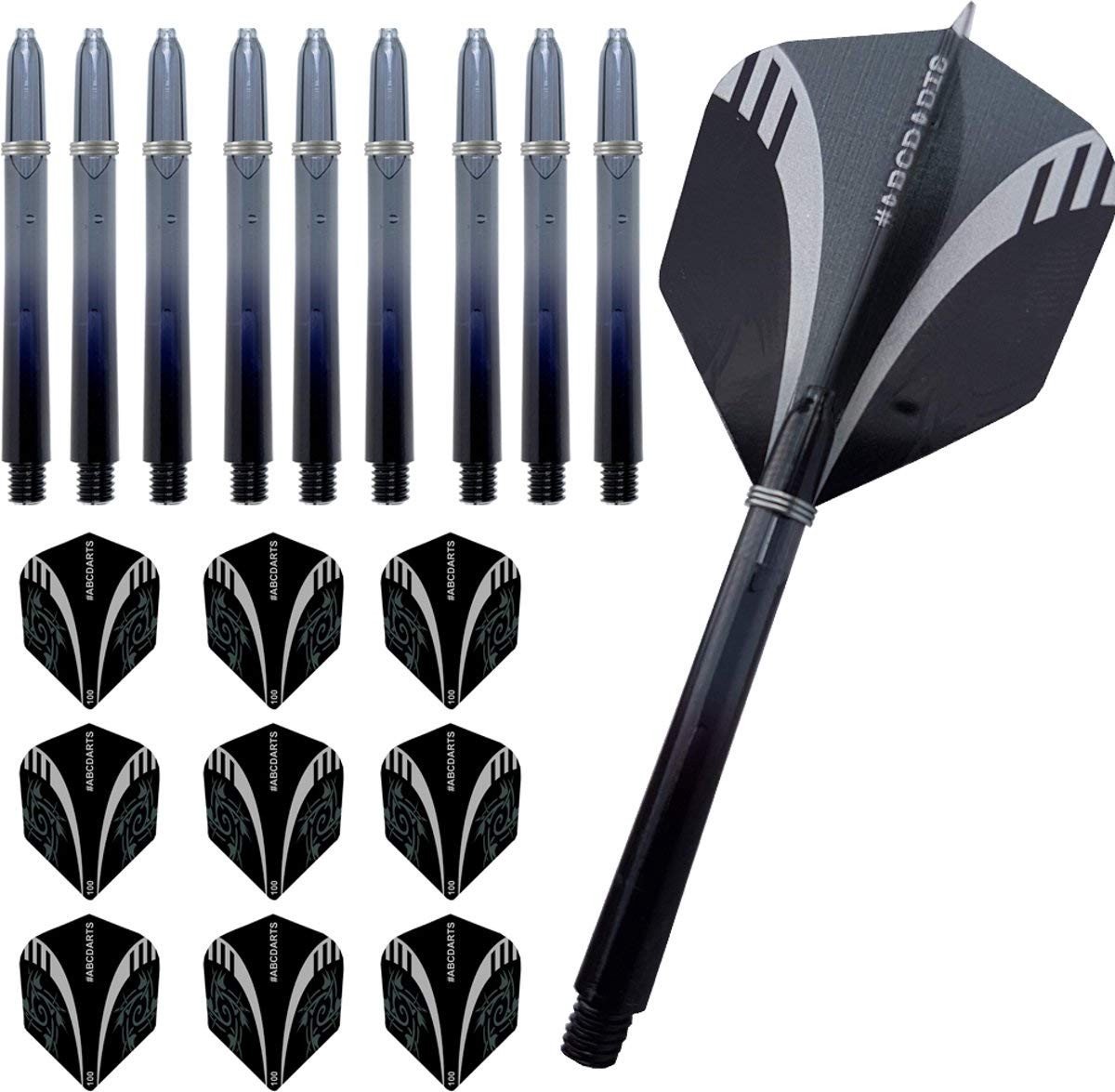 Solidchoice - Darts Flights en Schachten Set - Tribal Zwart