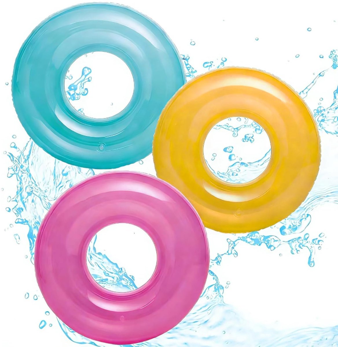 Solidchoice - Opblaasbare Zwemring Set voor Volwassenen en Kinderen, 3 Stuks