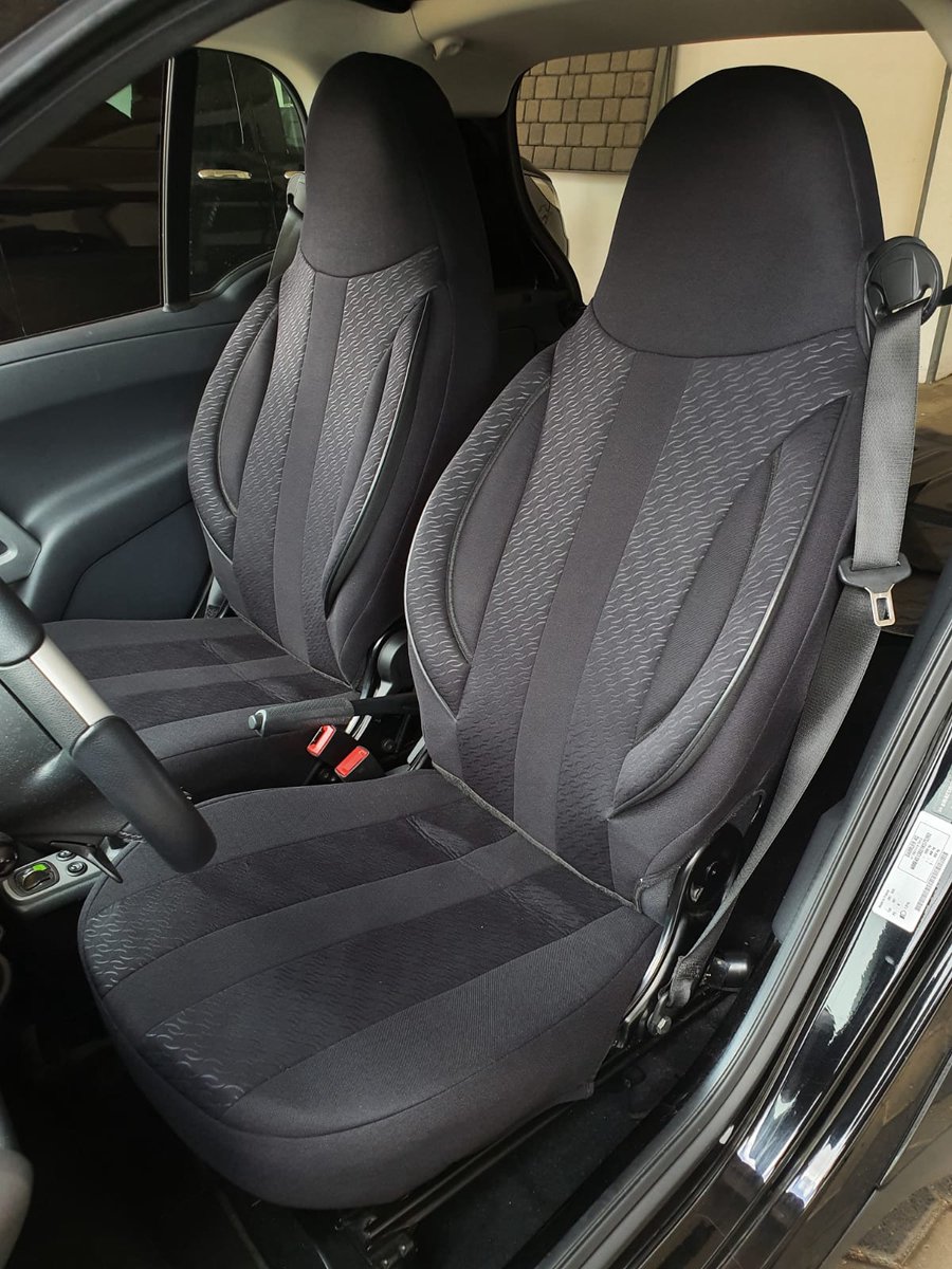 Autostoelhoezen voor Smart fortwo BJ 1998-07 – Stoelhoezen voor bestuurder en passagier in Zwart