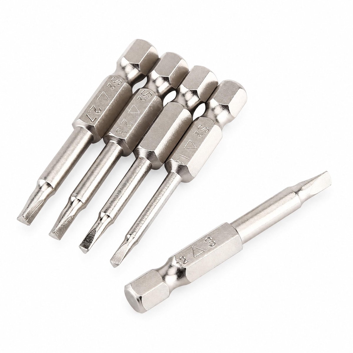 Solidchoice - Set van 5 Magnetische Schroevendraaier Bits met Driehoekshank