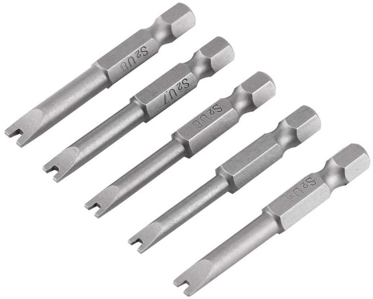 Solidchoice - Set van 5 U-vormige Magnetische Schroevendraaier Bits 1/4 Inch