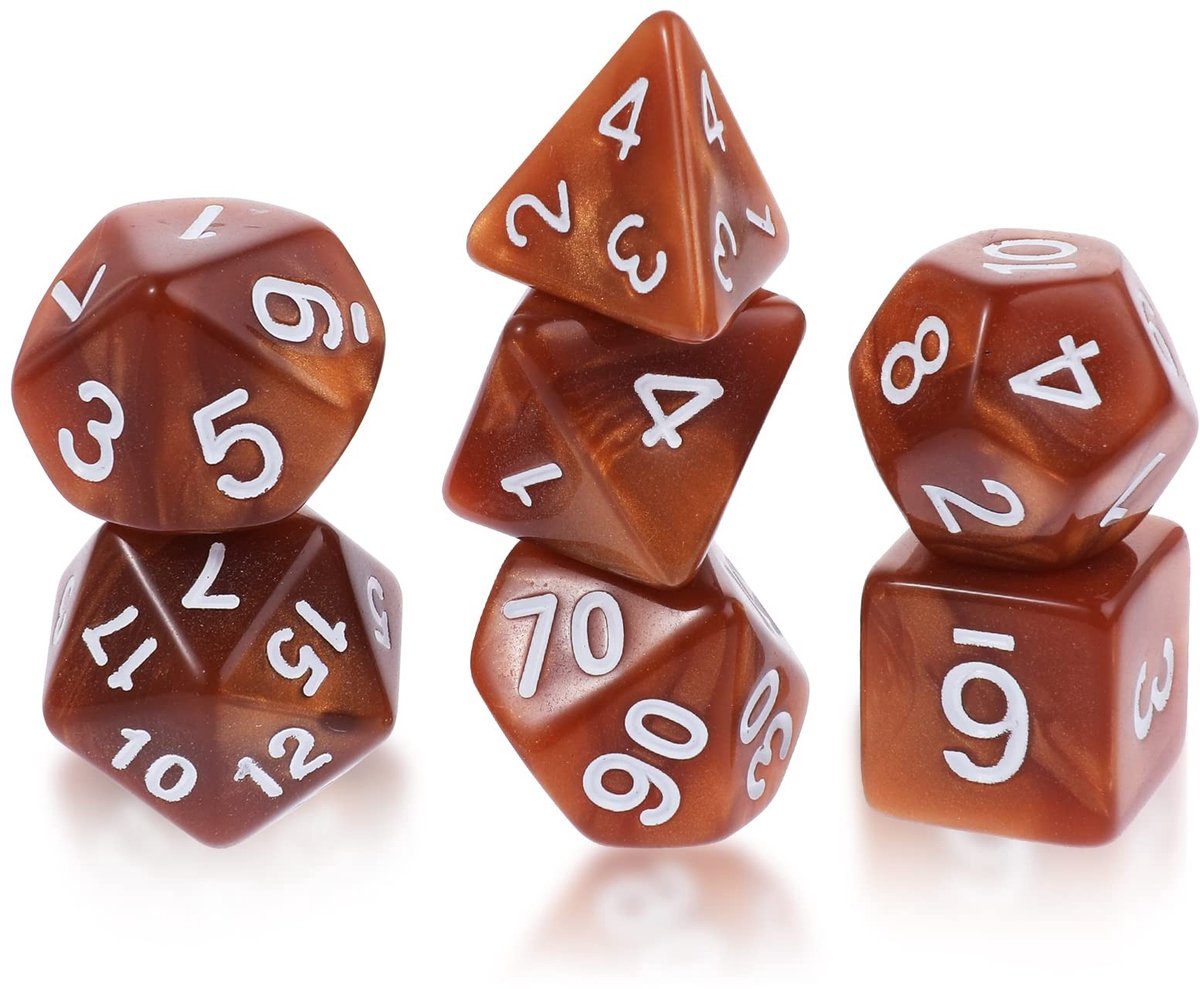 Solidchoice - Set van 7 DND Dobbelstenen voor Rollenspellen