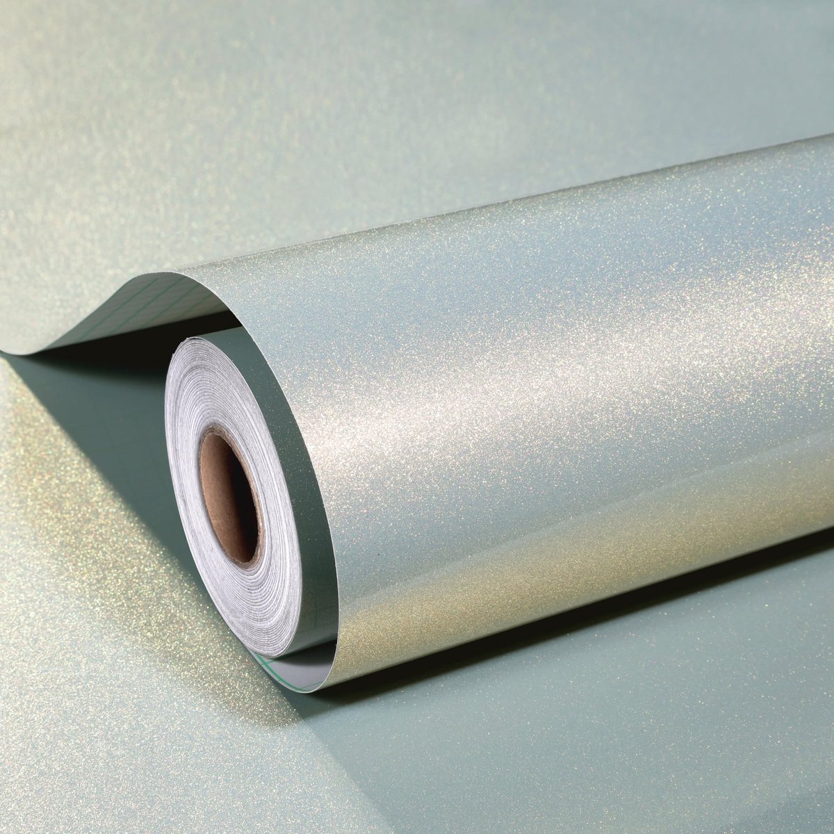 Solidchoice - Zelfklevende Glitter Folie Lichtgrijs Glanzend voor Meubels - 40 cm x 3 m