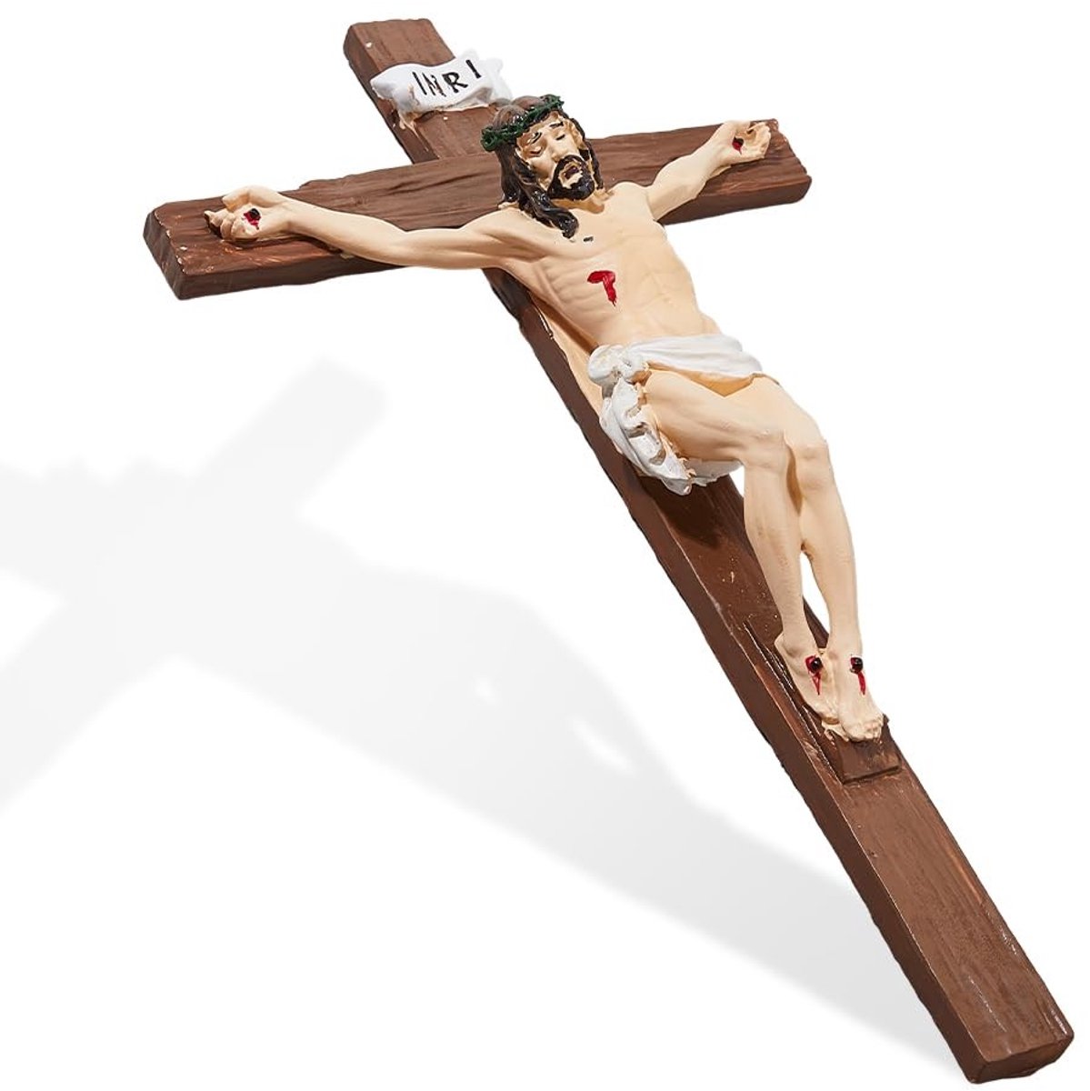 Solidchoice - 25cm Jezus Kruisbeeld - Katholiek Muurdecor voor Thuis en Kantoor