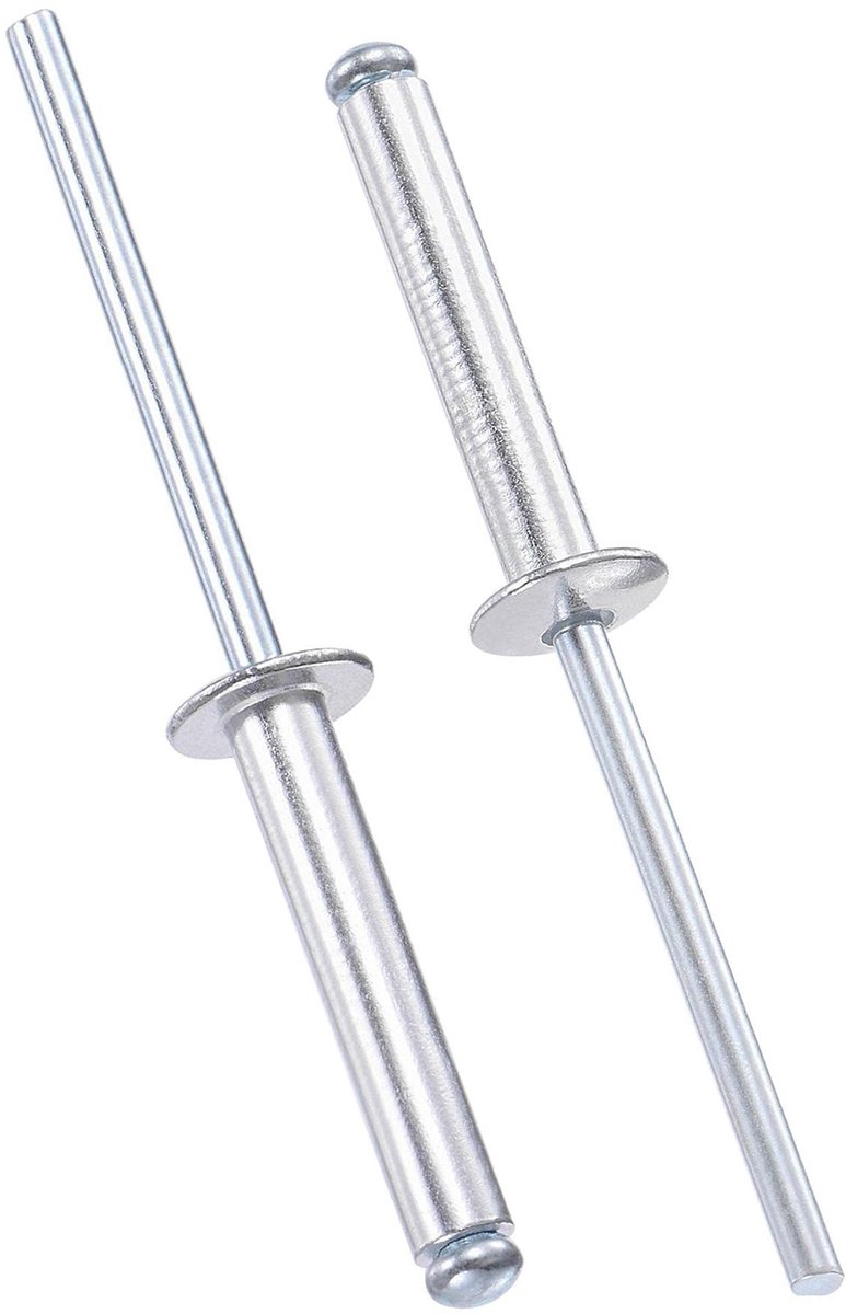 Solidchoice - Aluminium Blindklinknagels 4 mm x 25 mm voor Metalen Bevestiging, 60 Stuks